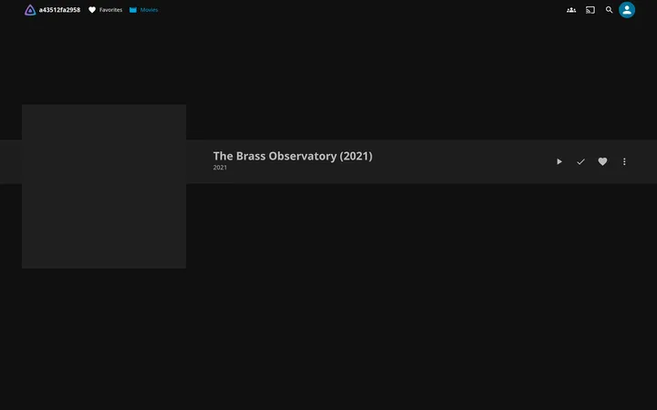 A Jellyfin movie detail page for an unmatched item with no poster or summary, showing the more-options menu button